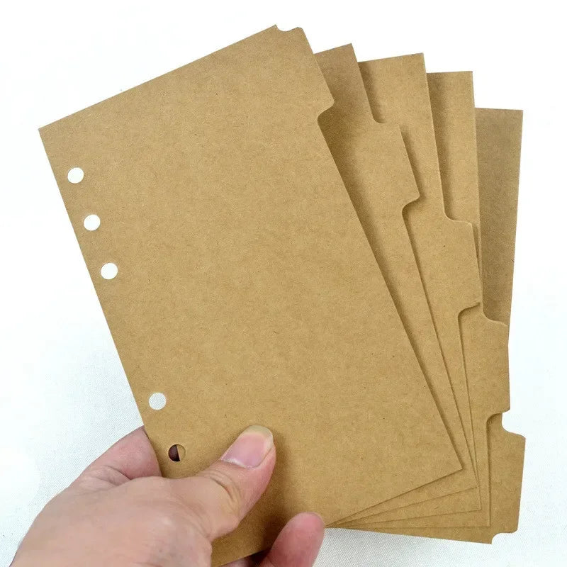 5Pcs/set Binder Index Divider Pages for Loose-leaf Notebook Scrapbook Index Tabs Planner Index Page Bookmark A5 A6