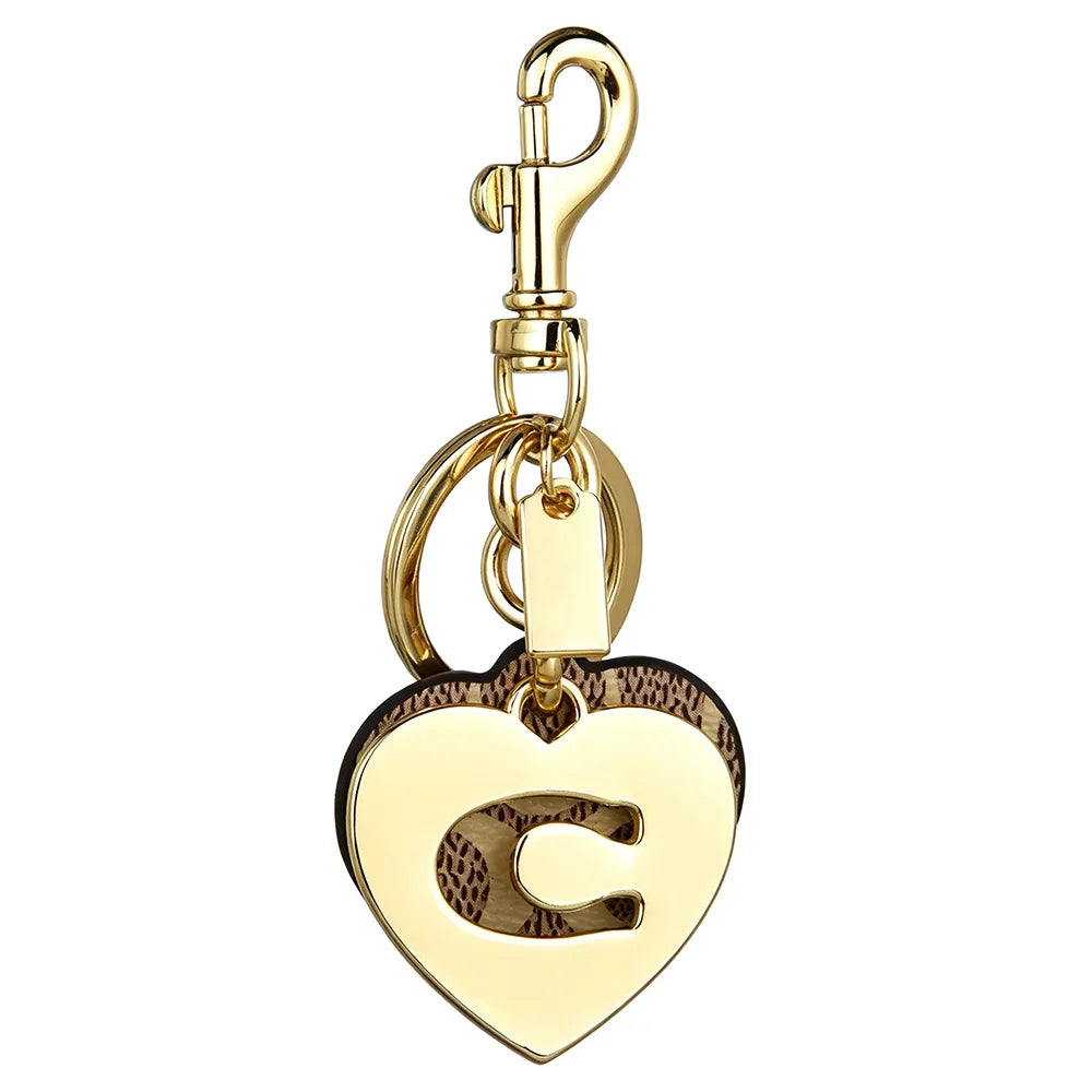 Signature Canvas Gold Heart Bag Charm Monogram Letter C Designer Purse Pendant Luxury Handbag Upgrade Personalized Gift For H
