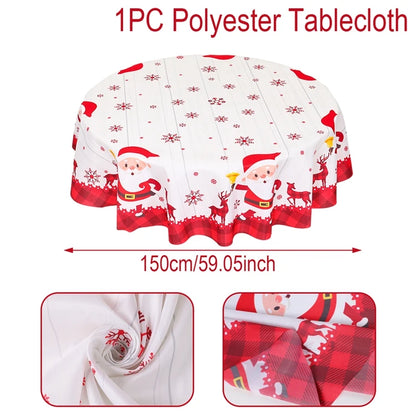 Disposable Christmas Tablecloth Merry Christmas Decors for Home 2024 Table Cover Xmas Ornament Navidad Natal New Year Gift 20