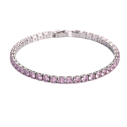 Luxury Hiphop Iced Out 4mm Cubic Zirconia Crystal Tennis Bracelets For Women Men Gold Color Silver Color Bracelet Chain Jewel