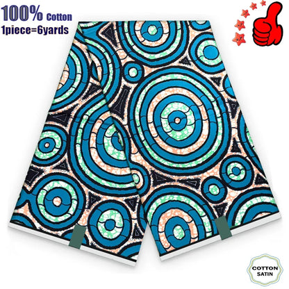 100% Cotton Soft Original Guaranteed Veritable African Real Wax Fabric Ghana Nigeria Style Ankara Wax Batik Fabric - 30