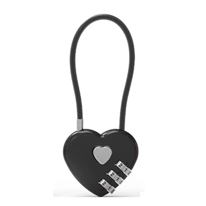 Love Lock Wedding Lock Heart Love Combination Lock School Bag Backpack Trolley Box Concentric Lock Color Zinc Alloy - black