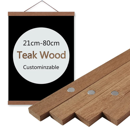 8 Colors 30 40 50cm Magnatic Poster Hanger Teak Wood Black White Photo Frame Canvas Painting Frame Gold Black Walnut Wall Fra