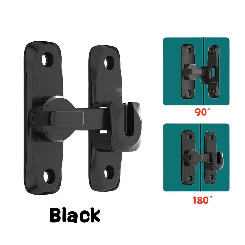 90/180 Degree Flip Door Lock Home Security Sliding Door Latch Small Gate Latches Hardware Anti-theft Lock Zinc Alloy Door Bol