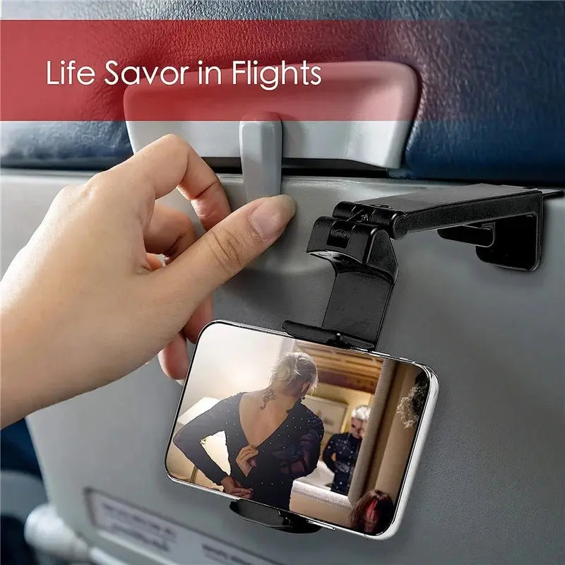 Airplane Phone Holder Stand Cell Mobile Portable Travel Mount Desk Flight Foldable Rotatable Selfie Holding Train Seat Suppor