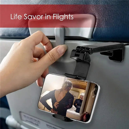 Airplane Phone Holder Stand Cell Mobile Portable Travel Mount Desk Flight Foldable Rotatable Selfie Holding Train Seat Suppor