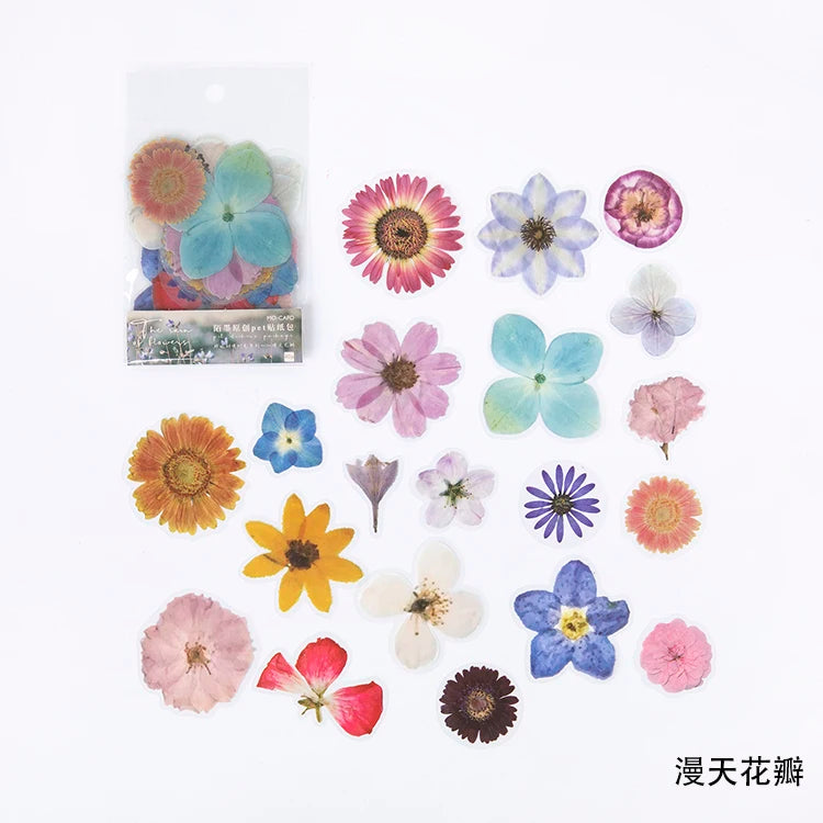 40pcs/bag Vintage Ginkgo leaves flowers PET sticker package DIY diary decoration sticker album scrapbooking - A