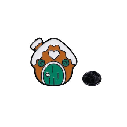 8pcs Cute Cartoon Christmas Day Enamel Brooch Creative Santa Claus Snowman Tree Lapel Pin Badge Backpack Clothing Accessories
