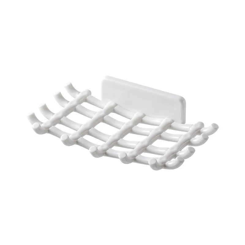Soap Box Wall Mounted Drainage Shelf For Home Use No Punching High-end Bathroom New Soap Dish Rack Hooks For High-end Bathroo
