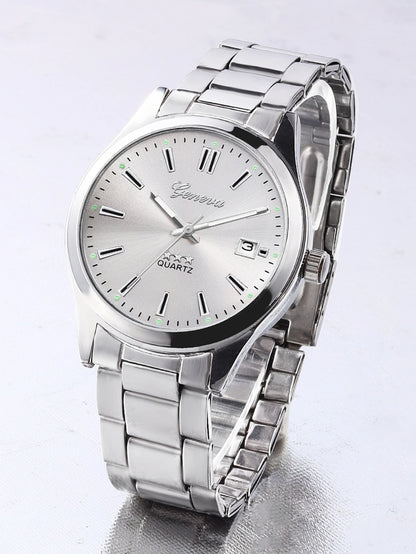 Ladies Quartz Watch Steel Band Design with Calendar Feature Daily Fashion Accessory Birthday Gift without Box