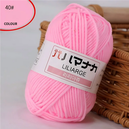 DIY Baby Milk Sweet Soft Cotton Knitting Wool Yarn Thick Fiber Velvet Yarn Hand Knitting Wool Crochet Yarn for DIY Sweater - 