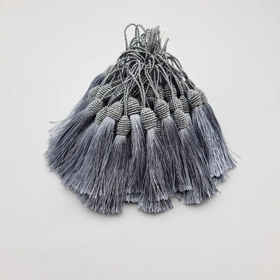 Beatiful 5pcs Hanging Rope African LaceTassels Fringe Sewing Tassel Trim for Fabric DIY Curtain Accessories Decoration - Grey