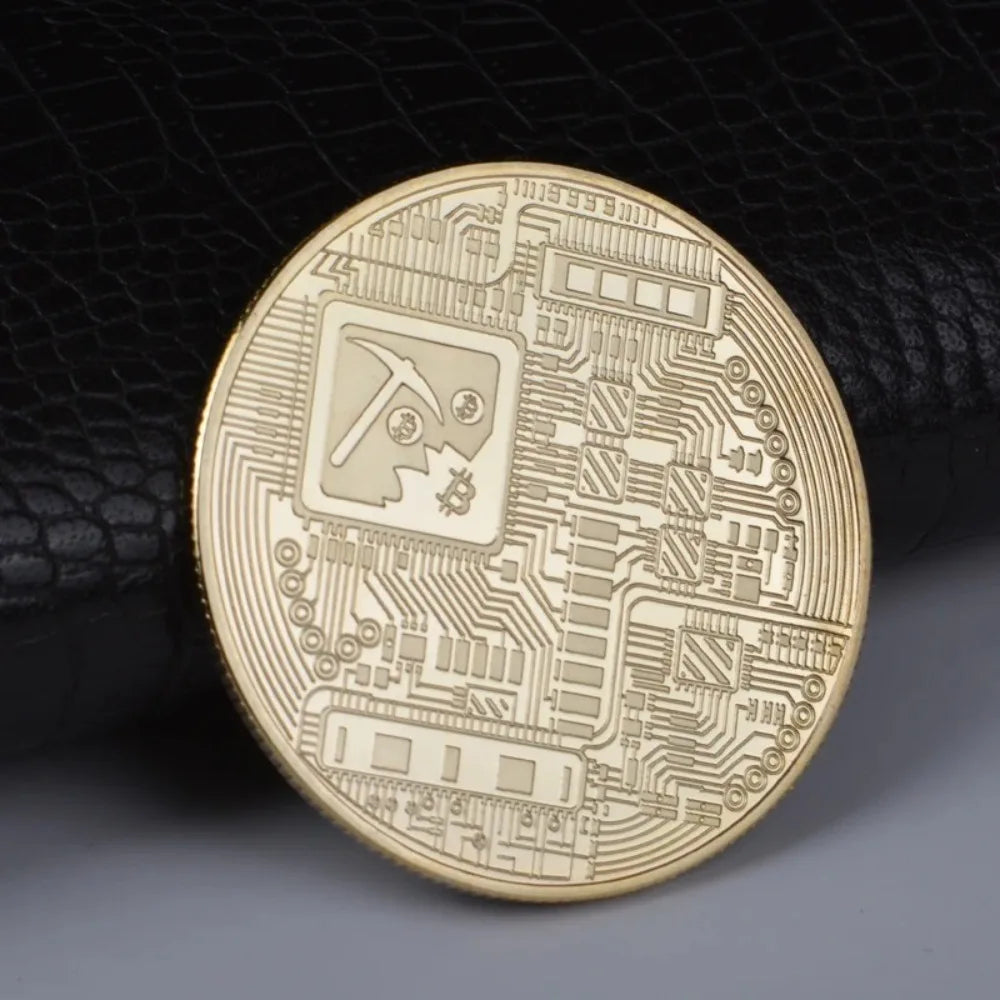 Gold Plated Bitcoin Coin Collectible Art Collection Gift Physical Commemorative Casascius Crypto Coin Metal Antique Imitation