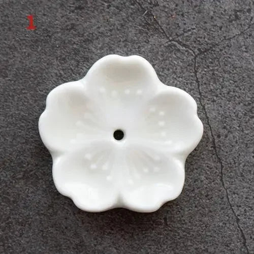 Cherry Blossom Incense Burner Home Ceramic Decor Stick Holder Aromatherapy Censer Office Teahouse Ornament - 1