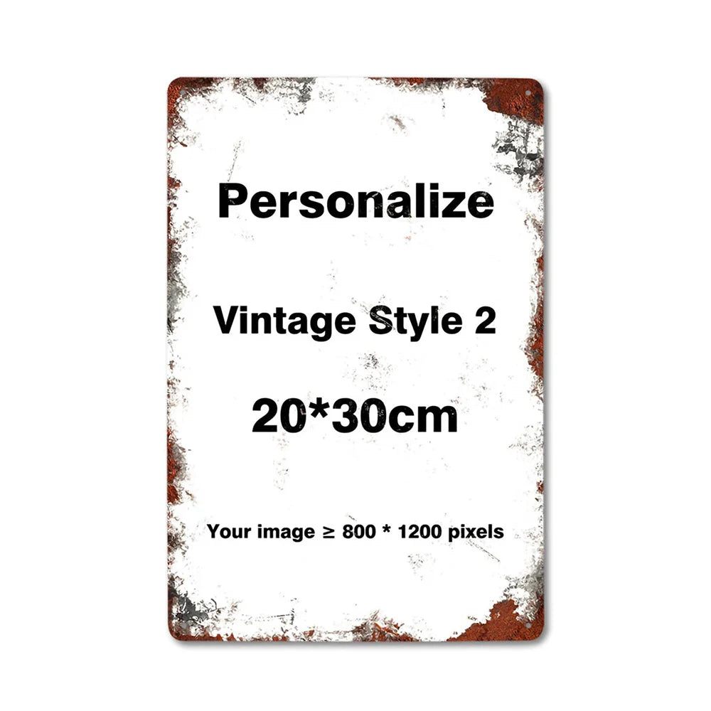 Custom Metal Tin Sign Vintage Wall Art Poster Personalise Room Decoration, Personalized Gift Free Design