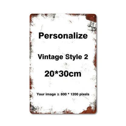 Custom Metal Tin Sign Vintage Wall Art Poster Personalise Room Decoration, Personalized Gift Free Design - 2030VerticalRetro2