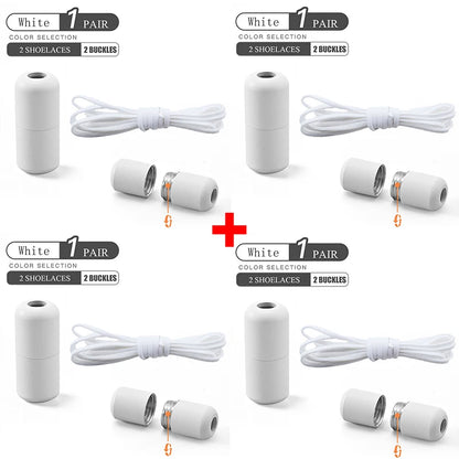 Elastic No Tie Shoelaces Semicircle Shoe Laces For Kids and Adult Sneakers Shoelace Quick Lazy Metal Lock Laces Shoe Strings 