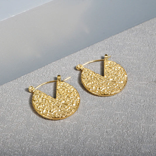Shiny Zircon Hoop Earrings for Women Trendy Golden Stainless Steel Circle Earring Jewelry Pendientes