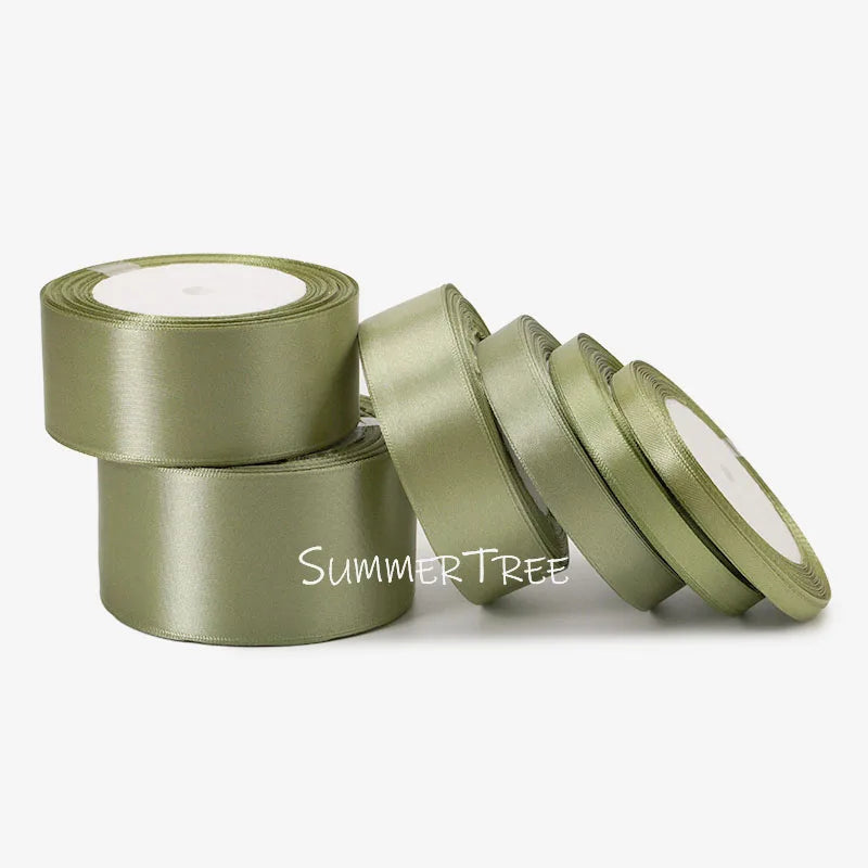 Satin Ribbon 25yards 6mm - 50mm Sash Gift Wrap Bow Handmade DIY Craft Halloween Christmas Wedding Birthday Party Decoration -