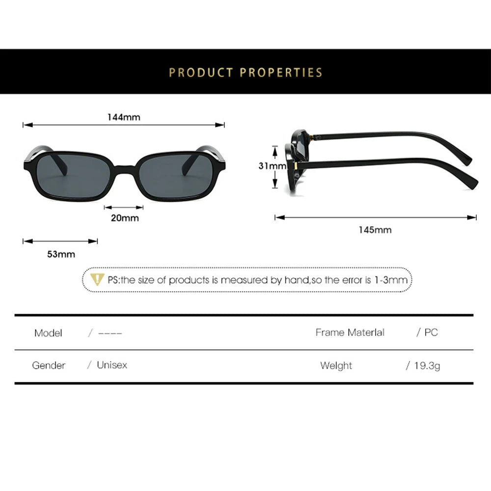 KLASSNUM Vintage Sunglasses Men Women 2026 Trendy Eyewear Rectangle Sun Glasses Anti UV400 Shades Eyepiece Small Square Glass