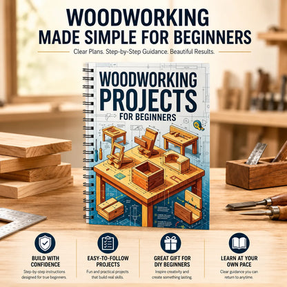 Beginner Woodworking Guide DIY Project Book Step by Step Wood Craft Manual for Adults Home Workshop Learning