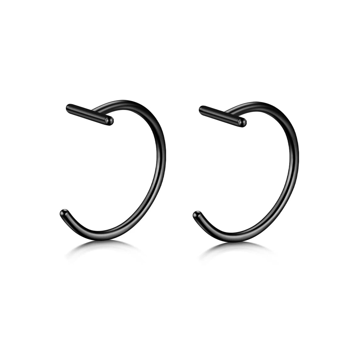 18G Clip-On Fake Lip Ring Stainless Steel Hypoallergenic Punk Non Piercing Lip Hoop 18K Gold Plated Cartilage Conch Cuff Earr