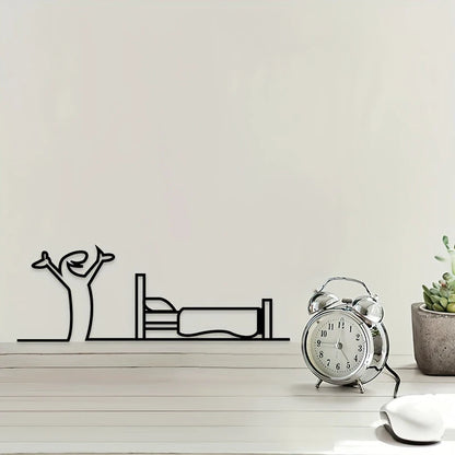 Bathroom Sign Black Shower Figure Wall Decoration Minimalist Line Rustic Door Sign Funny Shower Man Wall Art Home Decor