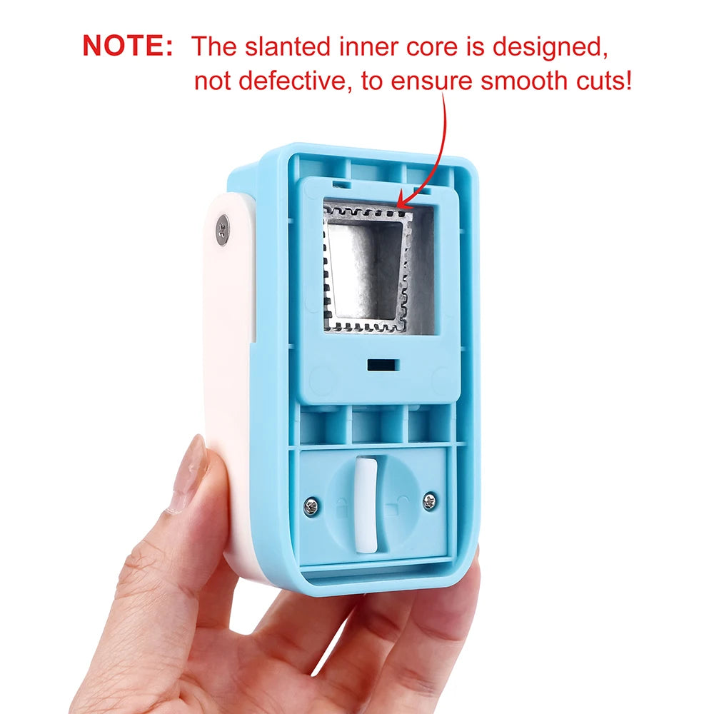 Postage Stamp Maker Embossing Machine with 1x0.8 Inch Rectangular Punch DIY Craft Tool for Scrapbooking Card Making Supplies