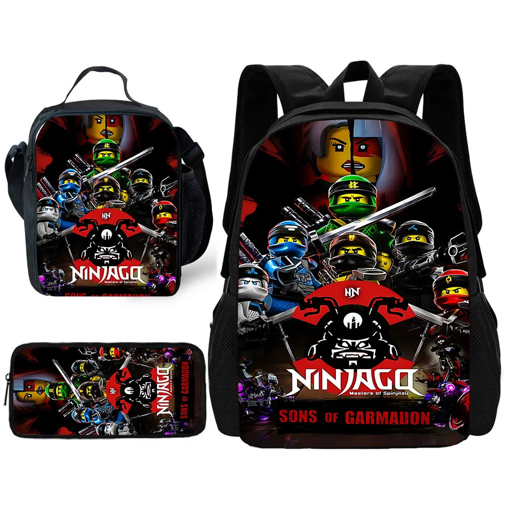 Child School Cool Game NinjagoS-Backpack with Lunch Bags ,Pencil Bags ,School Bags for Boys Girls Best Gift - TZ-46X23A5