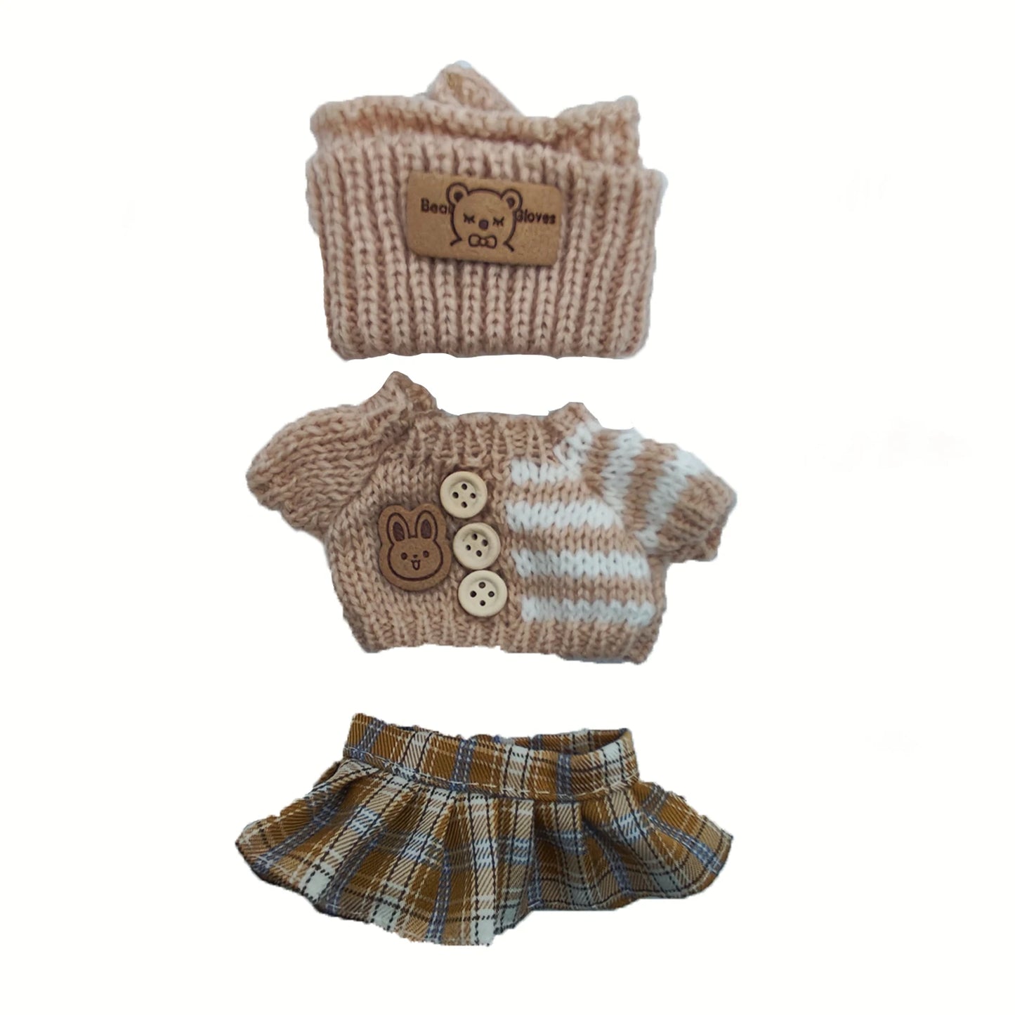 For Labubu accessories Sitting Party Series Classic Dress Grid For Labubu outfit Kid Gift Labubu clothing labubu clothes - no