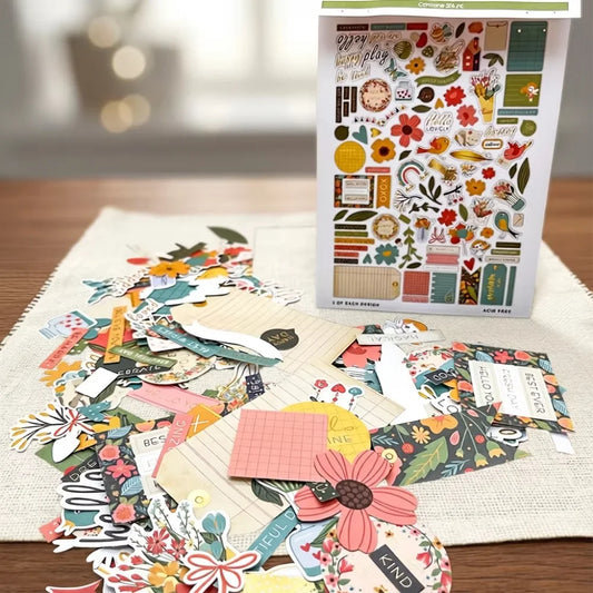 Creative Path 226pcs Nature Sense Scrapbooking Die Cuts Ephemera Green Blue Leaves Paper Diecuts For Journaling DIY Card Maki