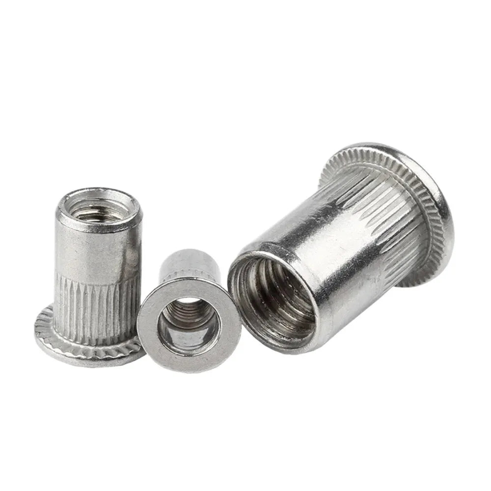 M3 M4 M5 M6 M8 M10 304 Stainless Steel Rivnut Flat Head Threaded Nut Vertical Stripe Rivets Insert Nutsert Cap Rivet Nuts