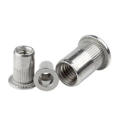 M3 M4 M5 M6 M8 M10 304 Stainless Steel Rivnut Flat Head Threaded Nut Vertical Stripe Rivets Insert Nutsert Cap Rivet Nuts