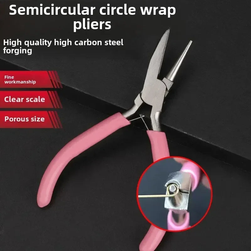 Needle pliers DIY hand accessories tools 5 inch mini pliers,wire winding pliers,jewelry pliers, half groove and half round mo