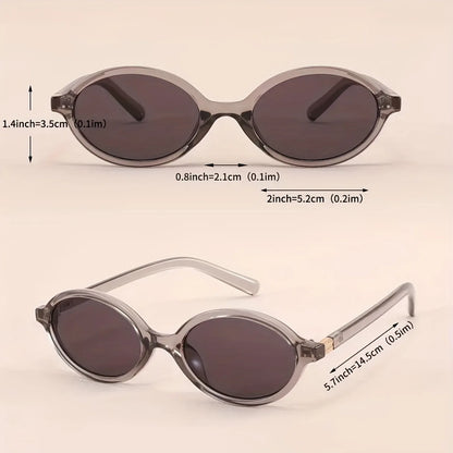 Y2K Style Oval Women'S Glasses Small Frame Fashionable Vintage with Decorate Function for Women Men