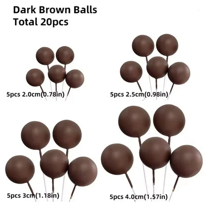 20 Pcs Ball Cake Topper Decorations Mini Balloons Cake Topper Sticks Gold Balls Cake Picks Cake Topper Balls Cake Decorations
