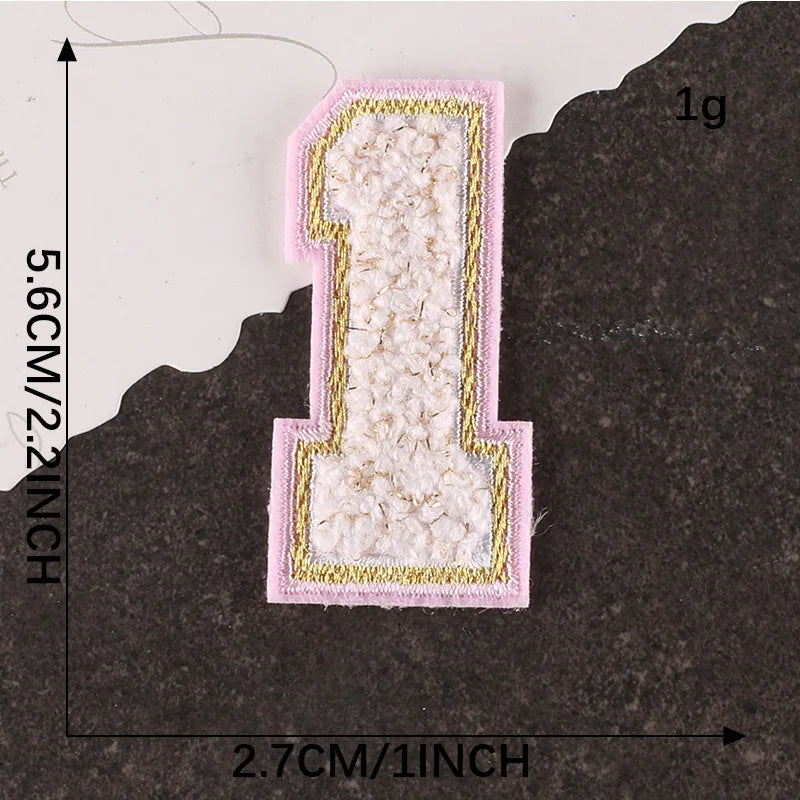 Pink Letters Towel Embroidered Iron On Sew On Patch Applique Diy Name Badges Alphabet Patches For Clothing Bag Accessories - 