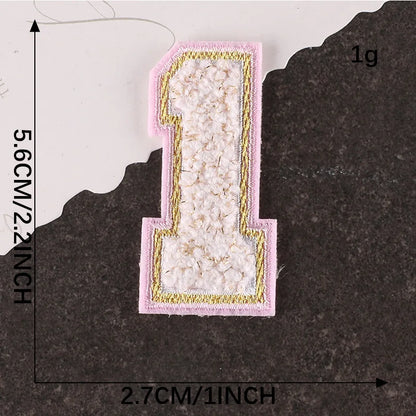 Pink Letters Towel Embroidered Iron On Sew On Patch Applique Diy Name Badges Alphabet Patches For Clothing Bag Accessories