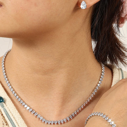 ZAKOL Gorgeous Buling AAA Clear Round Cubic Zirconia Wedding Bridal Necklace Earrings Party Jewelry Set for Women