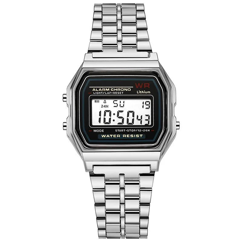 Luxury Rose Gold Women Watches Electronic Digital Display Retro Style Clock Men's Relogio Masculin Reloj Hombre homme - Silve