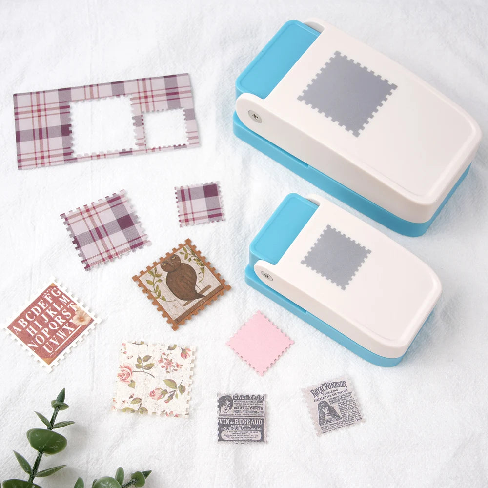 Scrapbook Paper Punch, Rectangular Postage Stamp Punch for Scrapbooking, Journal, DIY Crafts, Vintage Card Making, Junk Journ