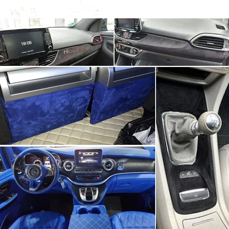 Self-Adhesive Suede Fabric Microfiber Luxurious Plush Car Interior Wrap Velvet Fabric for Jewelry Display Case Decor DIY Craf