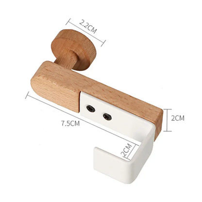 Kitchen Cabinet Hook Towels Clothes Coat Bathroom Accesories Storage Hanger Door Back Hanging Holder Iron Wooden Rack Organiz