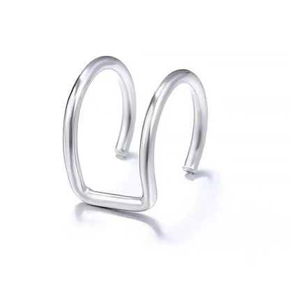 1pc Women Lips Rings Medical Titanium Steel Fake Nose Ring Septum Piercing Clip on Mouth Ring Fake Piercing Body Clip Hoop - 