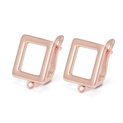 Silver Color Brass Earring Hooks for DIY Jewelry Making Handmade Silver Color Jewelry Accessories Findings Eawires - Rose Gol
