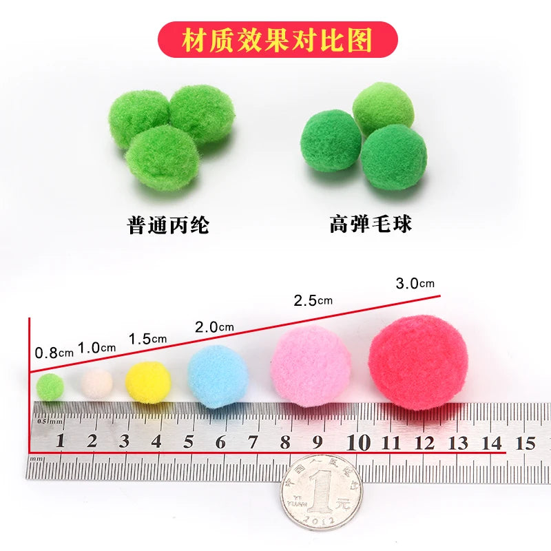 White Pompom 8mm 10mm 15mm 20mm 30mm 40mm Pom Poms Ponpon Crafts Supplies DIY for Kids Garment Sewing Home Wedding Decoration
