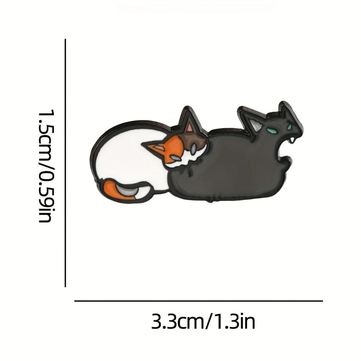 1pc Cat Enamel Brooch - Cute cat design, perfect for lapels, bags or jewelry