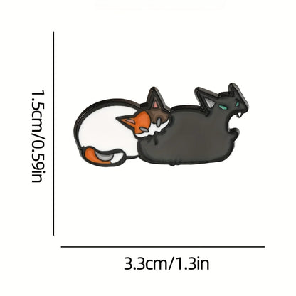 1pc Cat Enamel Brooch - Cute cat design, perfect for lapels, bags or jewelry