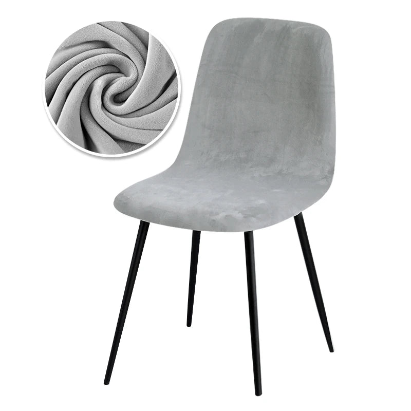 Higher Quality Velvet Chair Cover 1/2/4/6 pcs Stretchable Chair Cover For Dining Room 2 Type of Fabrics Chair Slipcover For H
