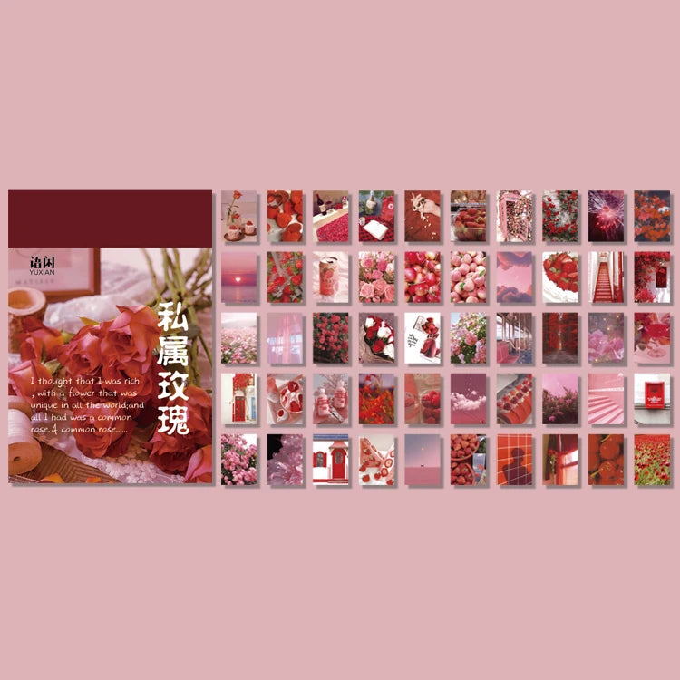 Yoofun 50 Sheets Natural Scenery&Art Paintings Stationery Stickers Book Aesthetic Landscape Cute Scrapbooking Planner Journal